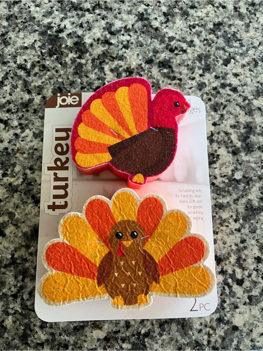 Joie Turkey Kitchen Sponges - Red, Orange, Yellow (2 PC)